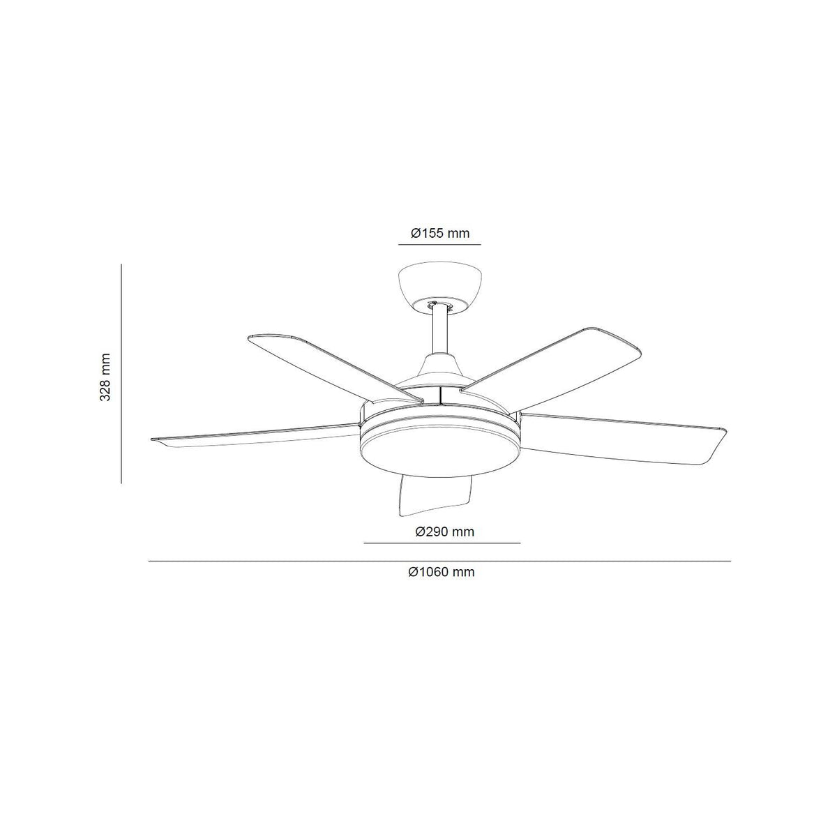 Ventilador de Techo Silencioso Patroclo Blanco 106cm Motor DC