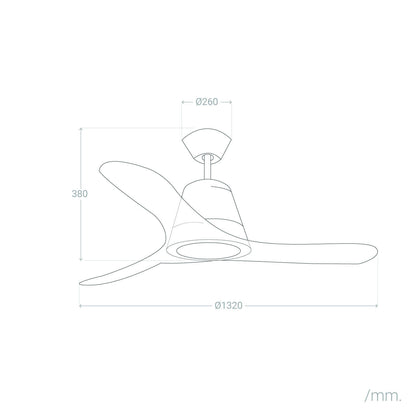 Ventilador de Techo Silencioso Tiga Blanco DC 132cm Motor DC LEDS-C4 30-3249-CF-M1