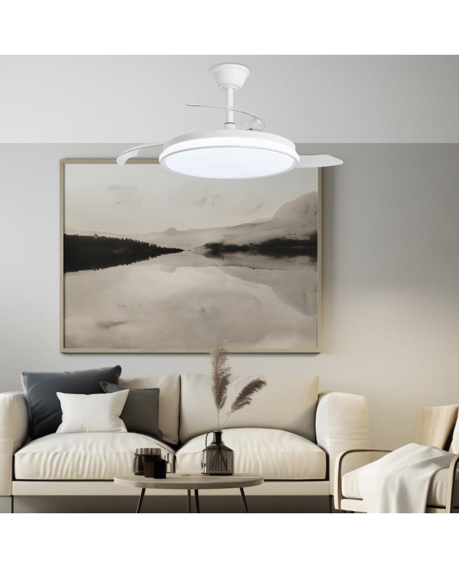 Ventilador de Techo LED DUBLIN Madera Oscura | Madera Clara | Blanco | Plata Ø50cm