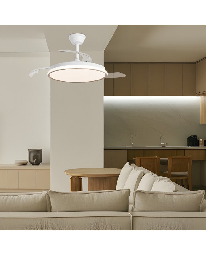 Ventilador de Techo LED DUBLIN Madera Oscura | Madera Clara | Blanco | Plata Ø50cm