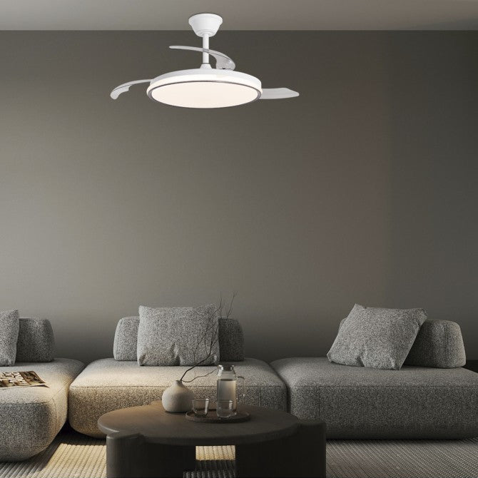 DUBLIN LED Ceiling Fan Dark Wood | Light Wood | White | Silver Ø50cm