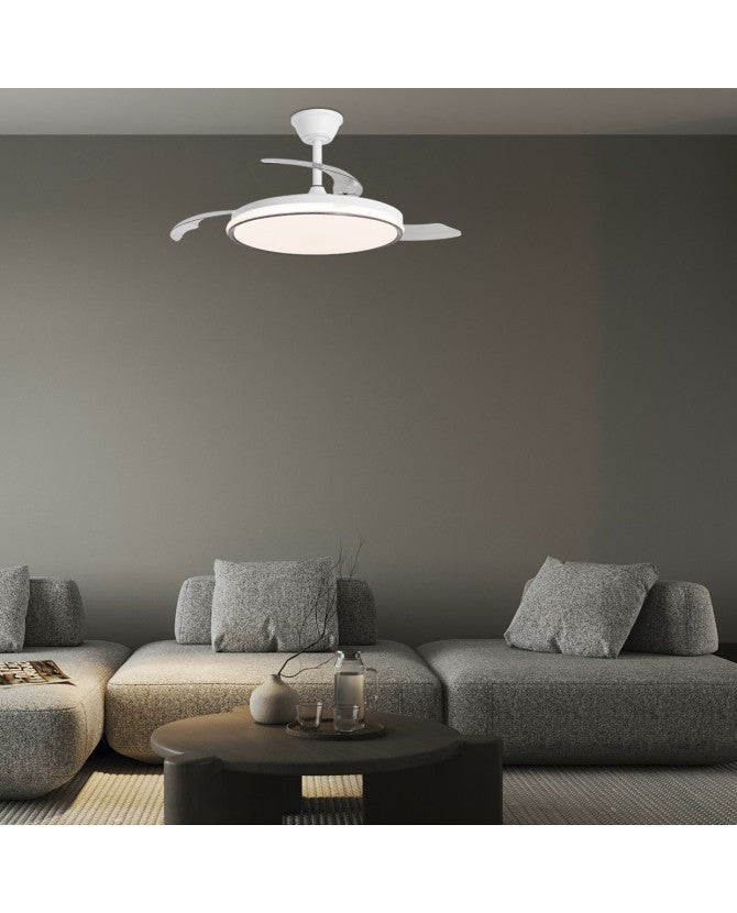 Ventilador de Techo LED DUBLIN Madera Oscura | Madera Clara | Blanco | Plata Ø50cm