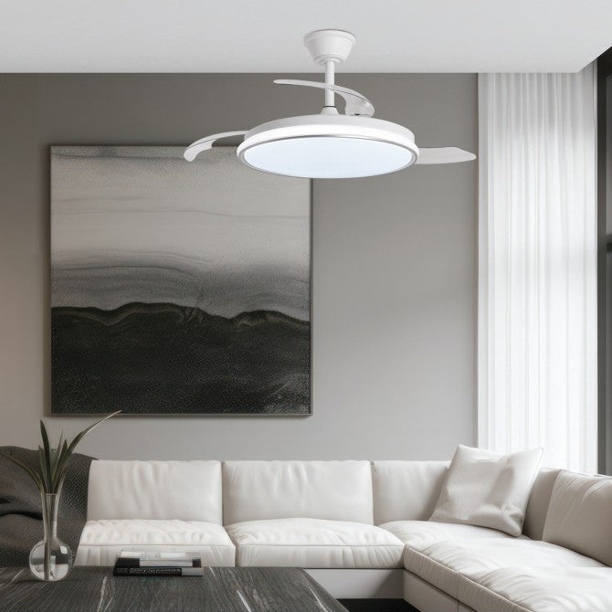 DUBLIN LED Ceiling Fan Dark Wood | Light Wood | White | Silver Ø50cm