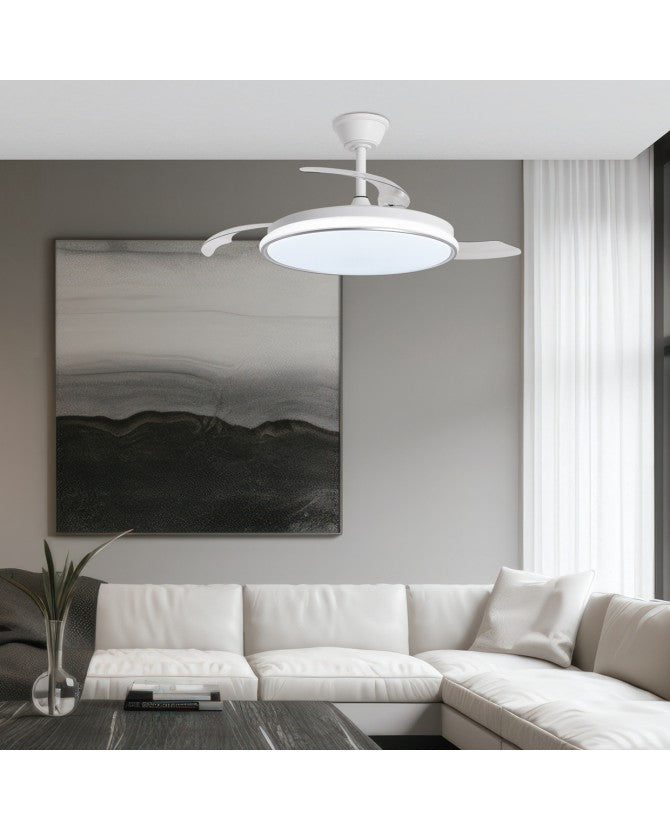 Ventilador de Techo LED DUBLIN Madera Oscura | Madera Clara | Blanco | Plata Ø50cm