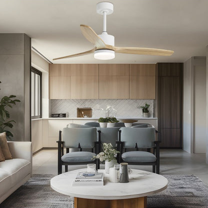 Ventilador de Techo LED MADEIRA Blanco | Blanco/Madera oscura | Negro/Madera natural | Cuero/Madera Ø132cm