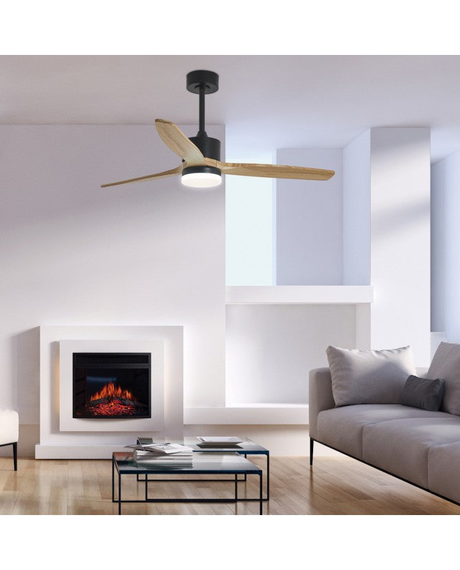 Ventilador de Techo LED MADEIRA Blanco | Blanco/Madera oscura | Negro/Madera natural | Cuero/Madera Ø132cm