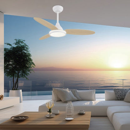 LED Ceiling Fan MAHON White | Black | Wood Ø107cm