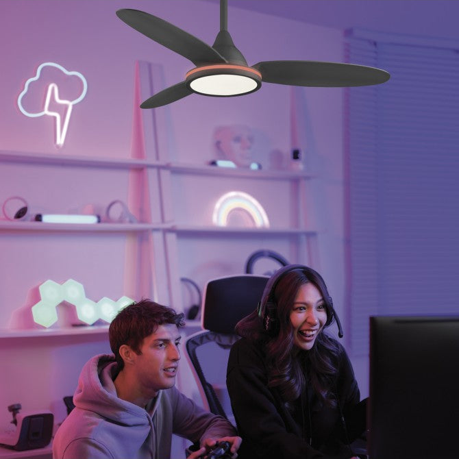 LED Ceiling Fan MAHON White | Black | Wood Ø107cm