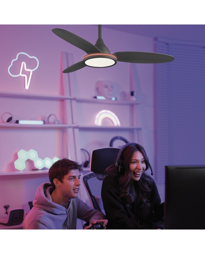 Ventilador de Techo LED MAHON Blanco | Negro | Madera Ø107cm