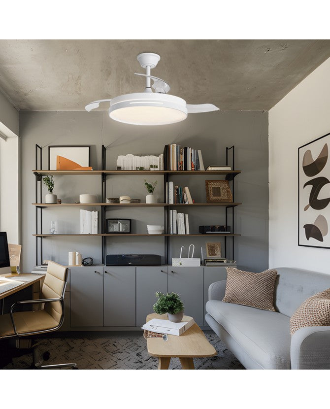 Ventilador de techo LED MINI TOGO Blanco | Madera | Negro | Plata 40cm