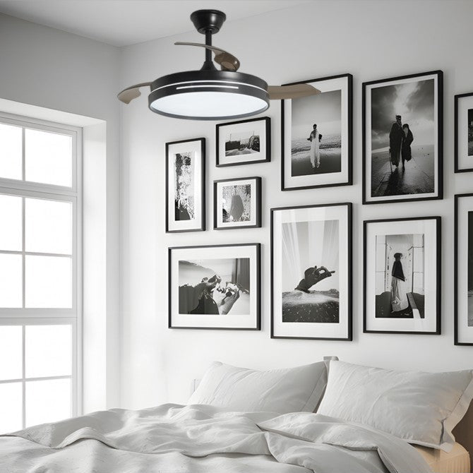 Ventilador de techo LED MINI TOGO Blanco | Madera | Negro | Plata 40cm