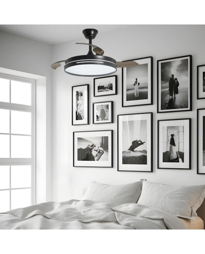 Ventilador de techo LED MINI TOGO Blanco | Madera | Negro | Plata 40cm