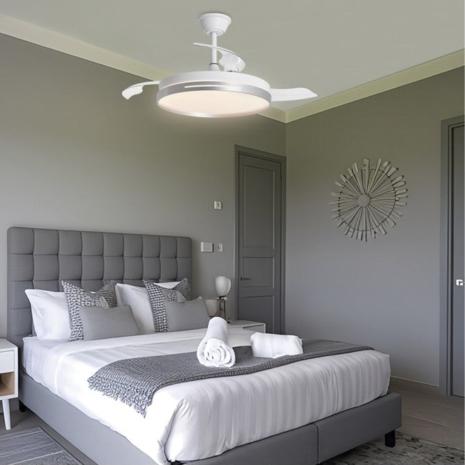 Ventilador de techo LED MINI TOGO Blanco | Madera | Negro | Plata 40cm