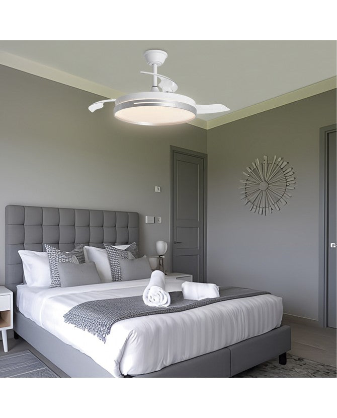 Ventilador de techo LED MINI TOGO Blanco | Madera | Negro | Plata 40cm